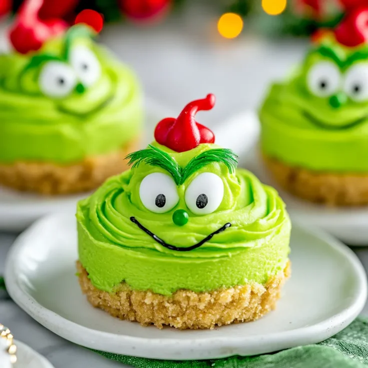 Adorable Grinch Mini Cheesecakes