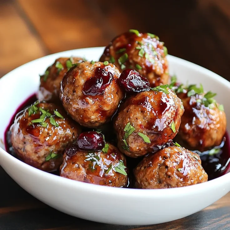 Maple Dijon Turkey Meatballs with Cranberry Glaze