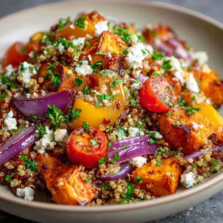 Colorful Roasted Sweet Potato Quinoa Salad Recipe
