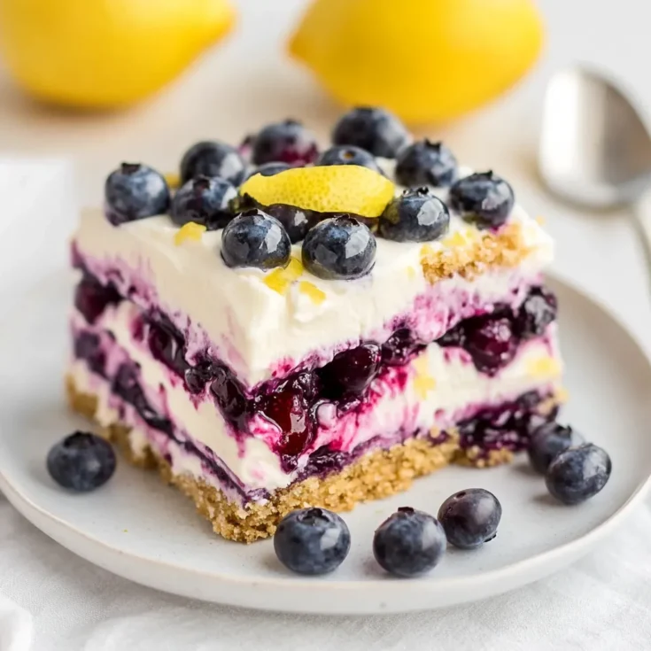 No-Bake Lemon Blueberry Icebox Cake