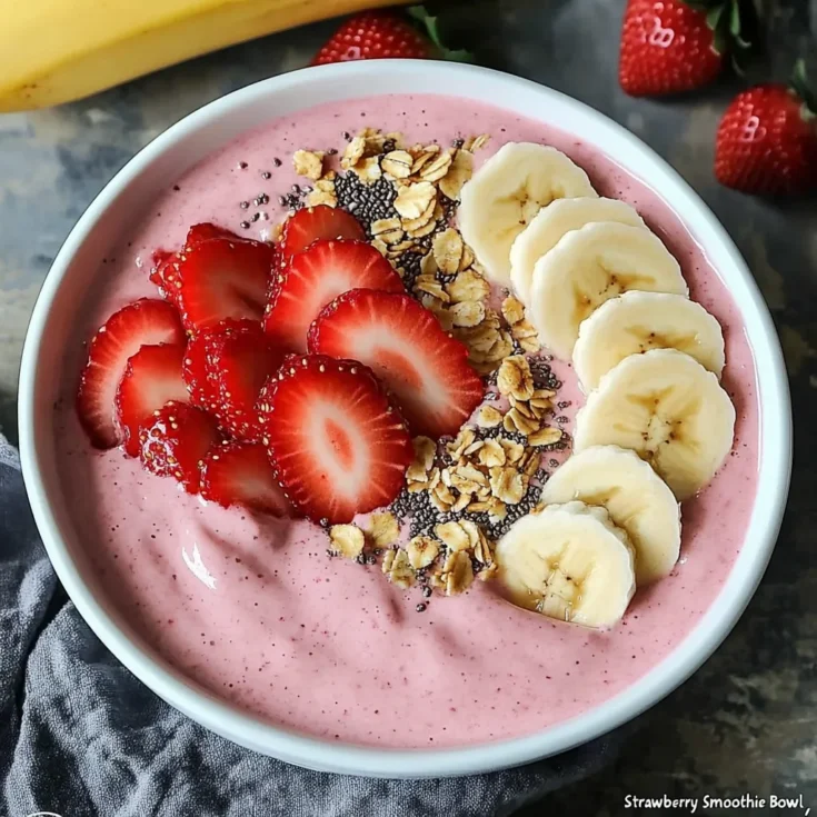 Strawberry Banana Smoothie Bowl Recipe for Breakfast