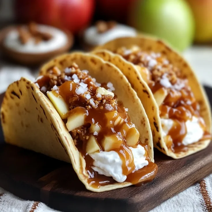 Caramel Apple Cheesecake Tacos