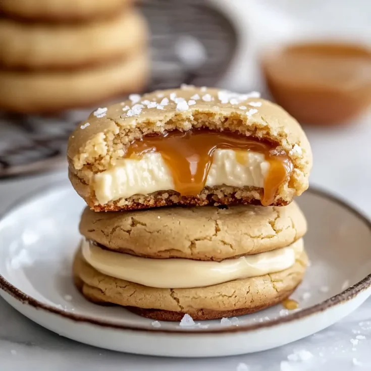 Caramel Cheesecake Stuffed Cookies