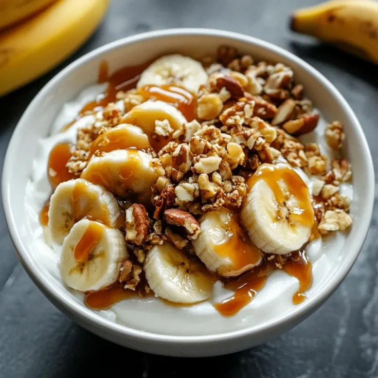 Salted Caramel Banana Yogurt Bowl