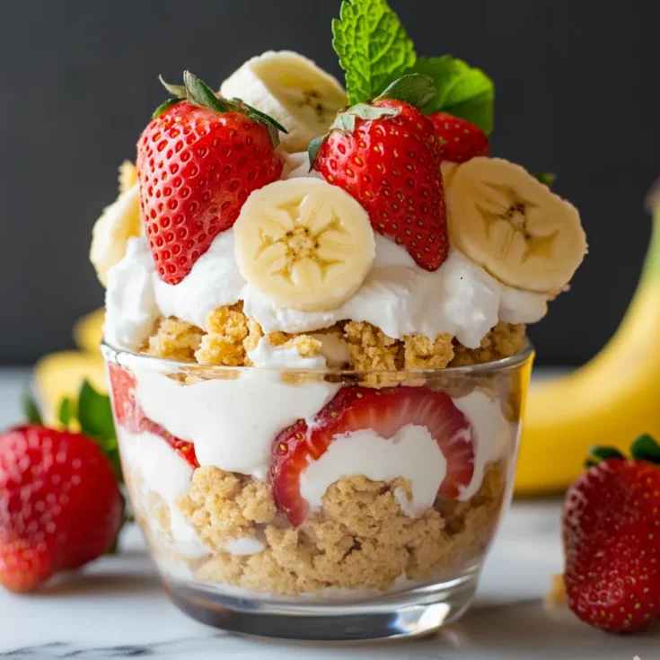 No-Bake Strawberry Banana Pudding Cups