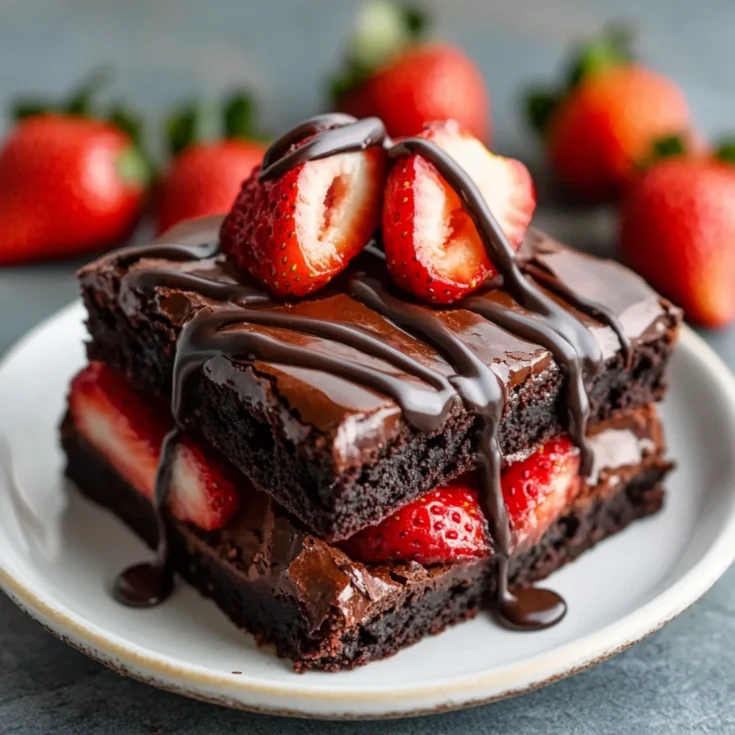 Chocolate Covered Strawberry Brownies