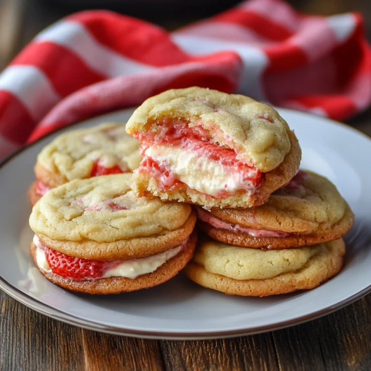 Strawberry Cheesecake Stuffed Cookies