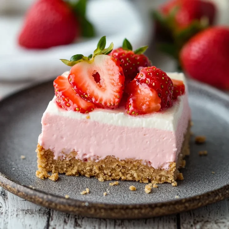 No-Bake Strawberry Cheesecake Squares
