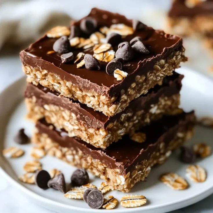 No-Bake Chocolate Peanut Butter Oat Bars