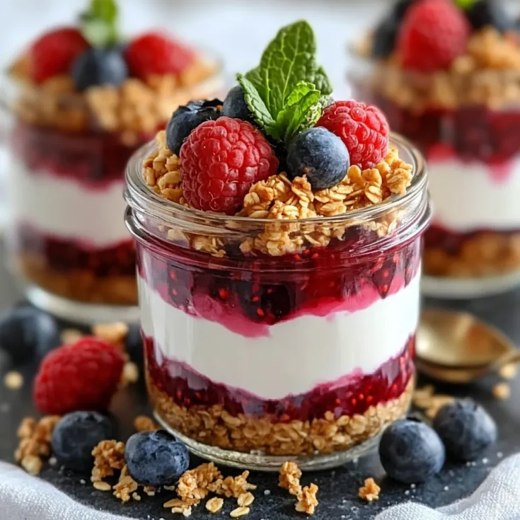 No-Bake Berry Yogurt Dessert Jars