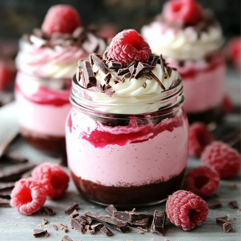 No-Bake Pink Chocolate Mousse Jars