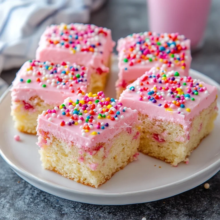 Pink Funfetti Valentine Cake Squares