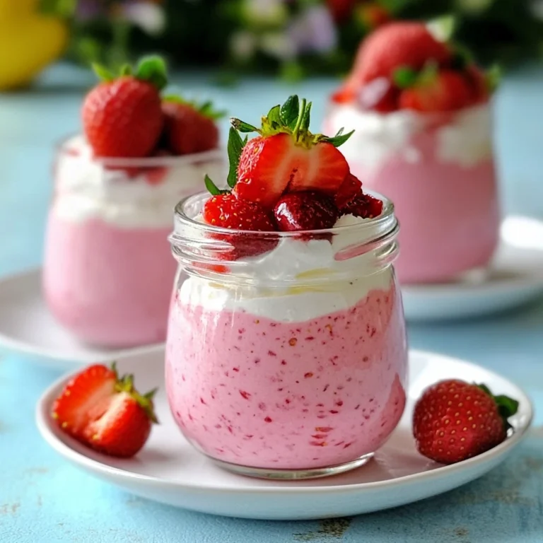 No-Bake Strawberry Yogurt Mousse Jars