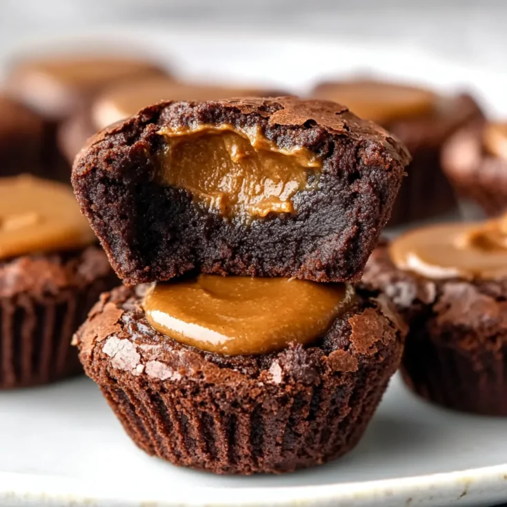 Cookie Butter Stuffed Brownie Cups