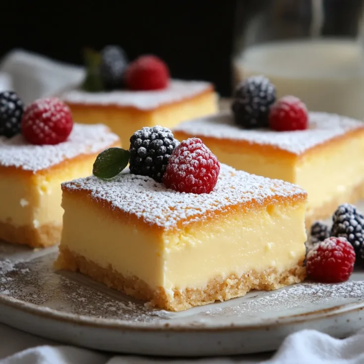 Vanilla Bean Custard Cake Squares