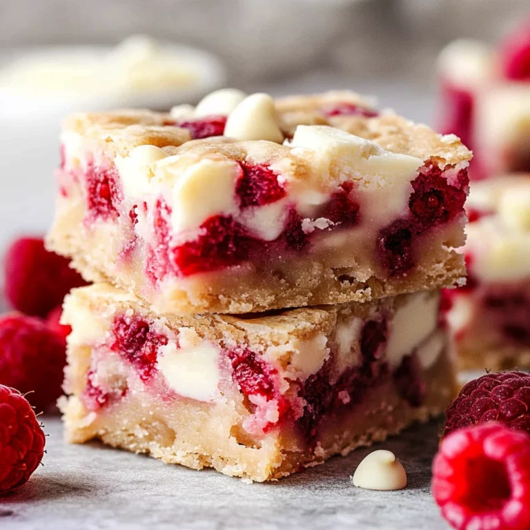 Raspberry White Chocolate Love Blondies