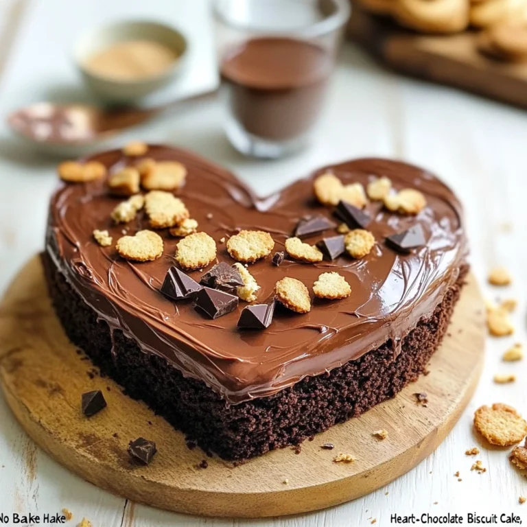 No-Bake Heart-Shaped Chocolate Biscuit Cake