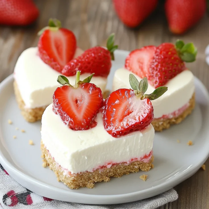 No-Bake Strawberry Cheesecake Hearts