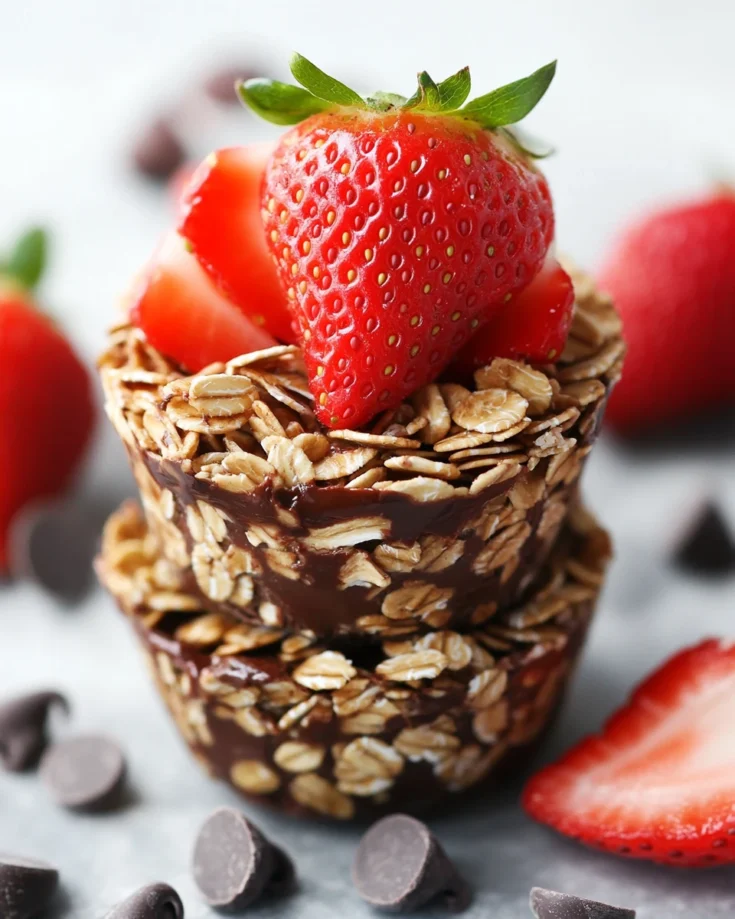 No-Bake Chocolate Strawberry Granola Cups