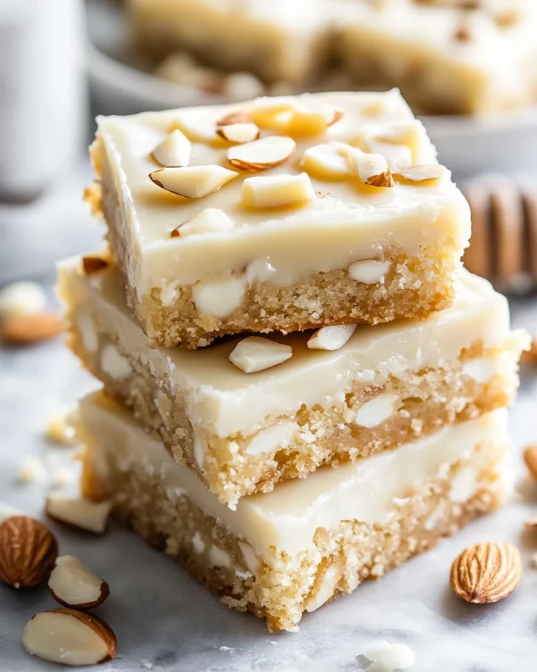 White Chocolate Honey Almond Cake Bars