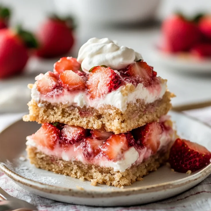 Brown Butter Strawberry Shortcake Bars