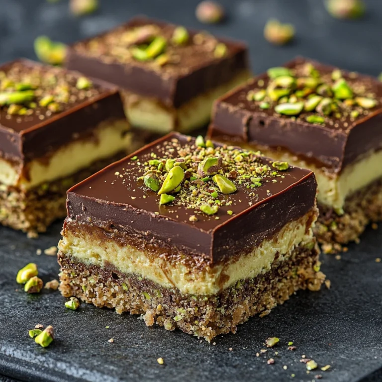 Pistachio Kunafa Chocolate Cake Bars