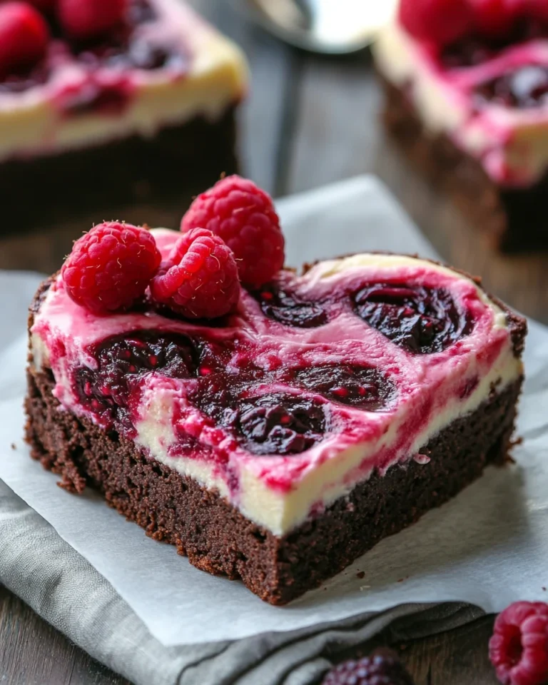 Raspberry Cheesecake Heart Brownies