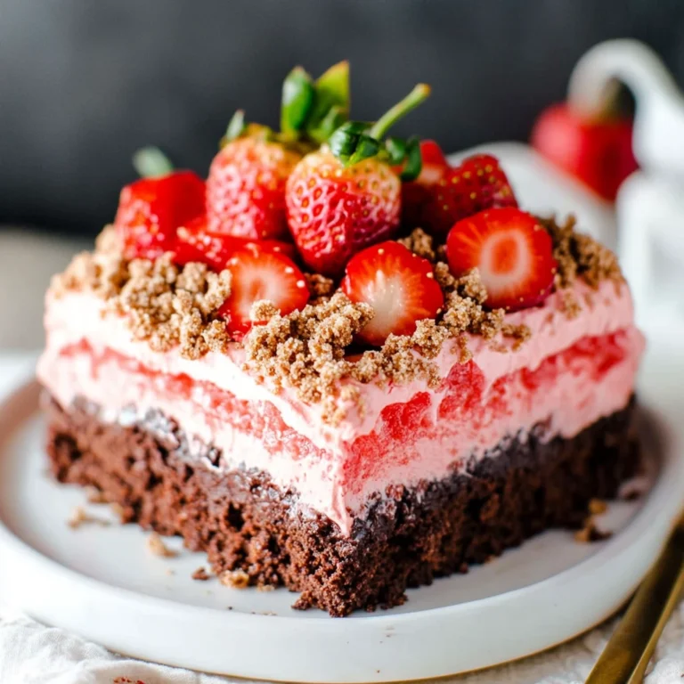 Strawberry Chocolate Crunch Cake