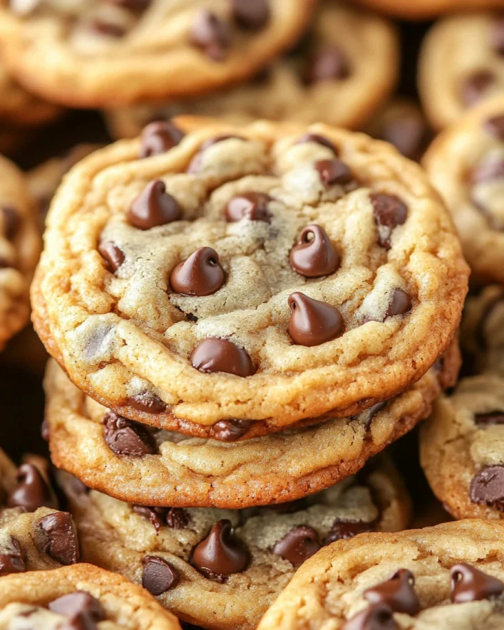 Bakery Style Thick Chocolate Chip Cookies with Crispy Edges