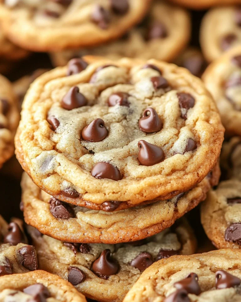 Bakery Style Thick Chocolate Chip Cookies with Crispy Edges