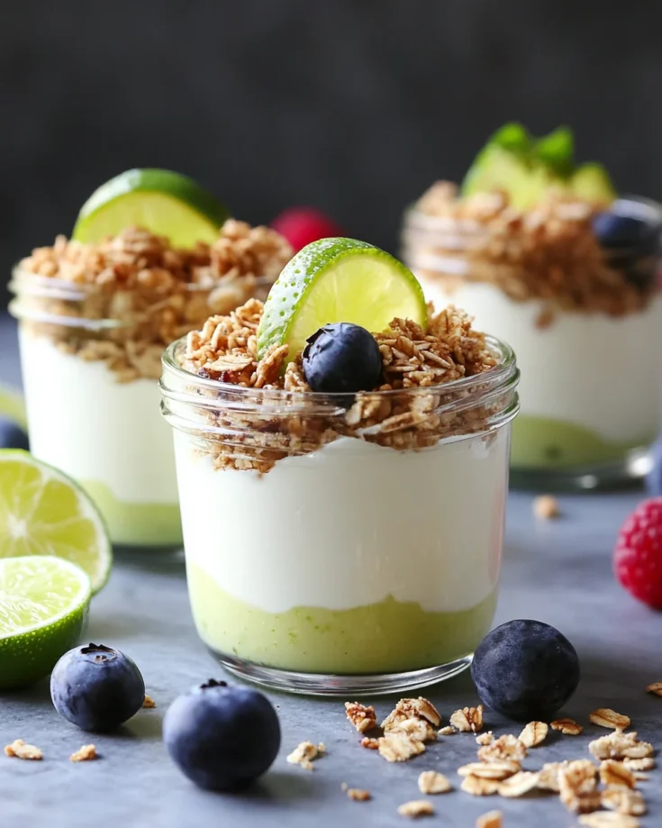 No-Bake Key Lime Yogurt Parfait Jars