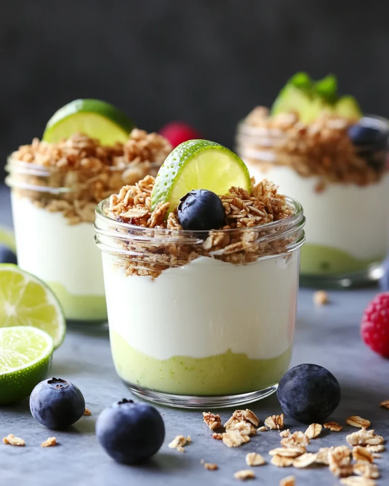 No-Bake Key Lime Yogurt Parfait Jars