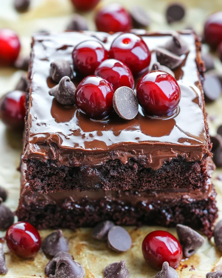 Chocolate Cherry Cola Cake Bars