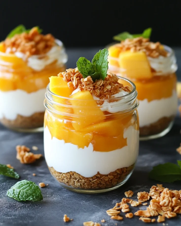 No-Bake Mango Coconut Yogurt Jars