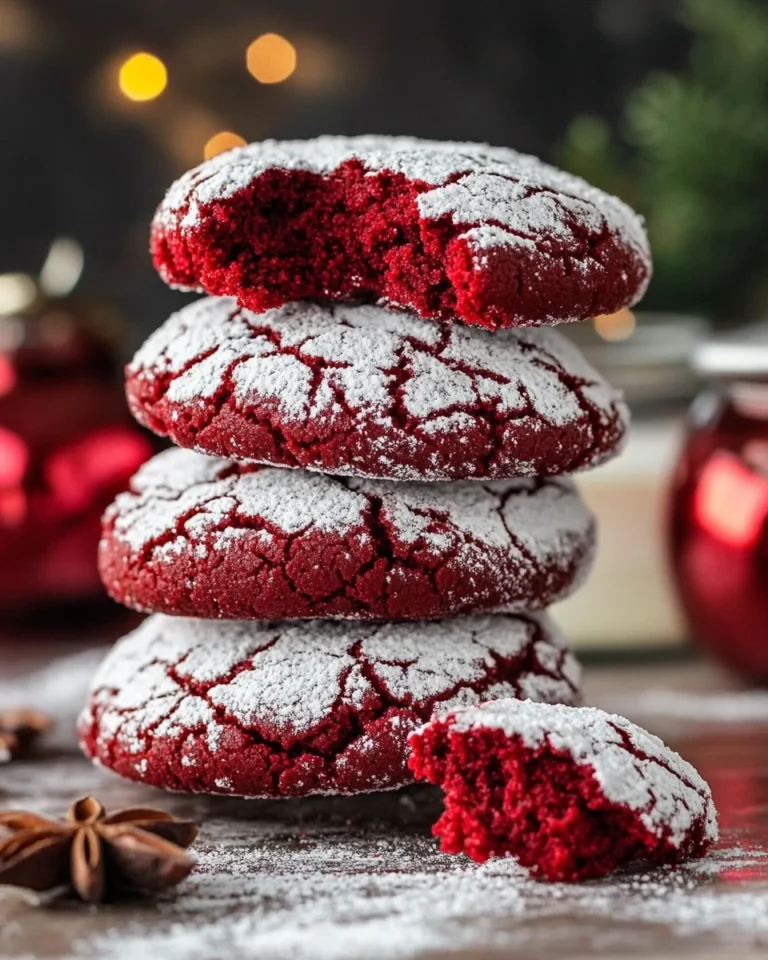 Red Velvet Crinkle Cookie Sandwiches