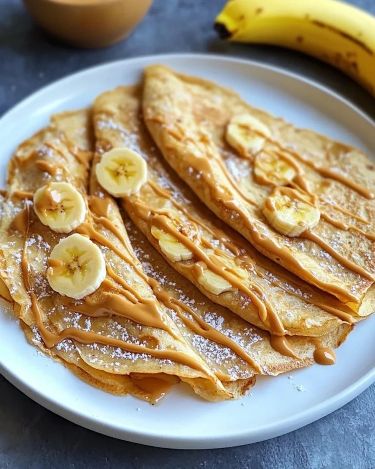 Peanut Butter Banana Protein Breakfast Crepes