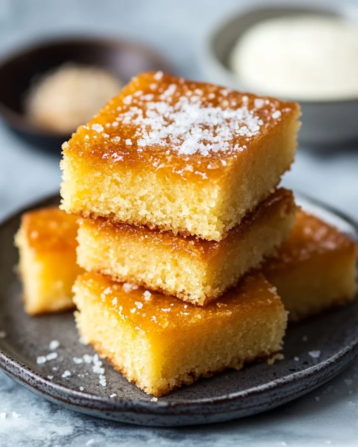 Salted Honey Butter Cake Squares