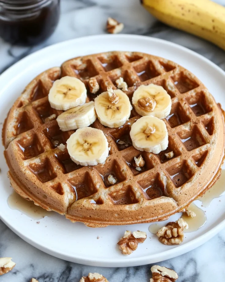Banana Bread Protein Breakfast Waffles