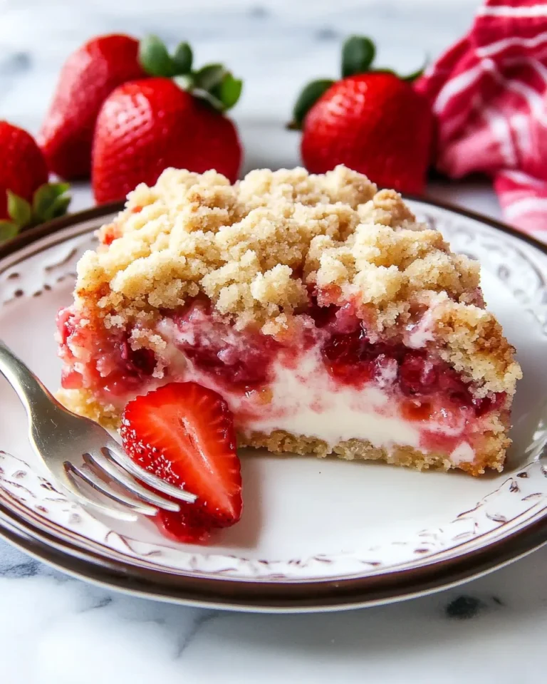 Strawberry Vanilla Pudding Crumb Cake