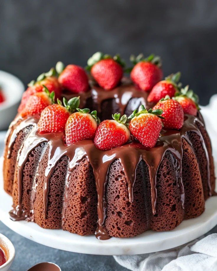 Chocolate Strawberry Swirl Pound Cake