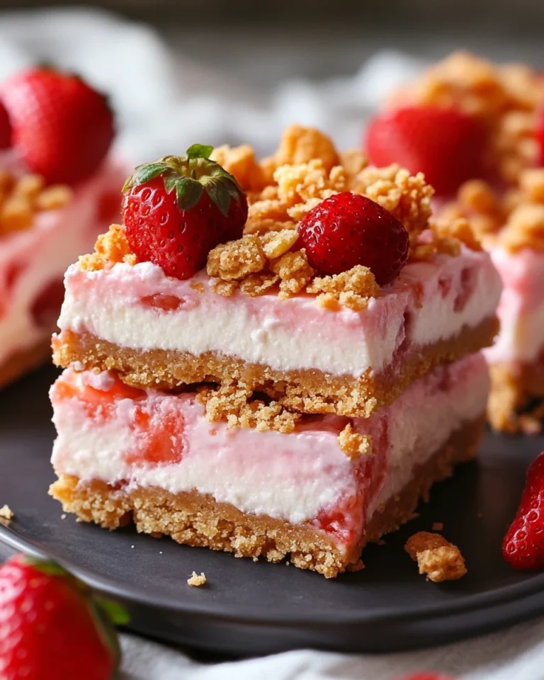 Strawberry Crunch Cheesecake Bars