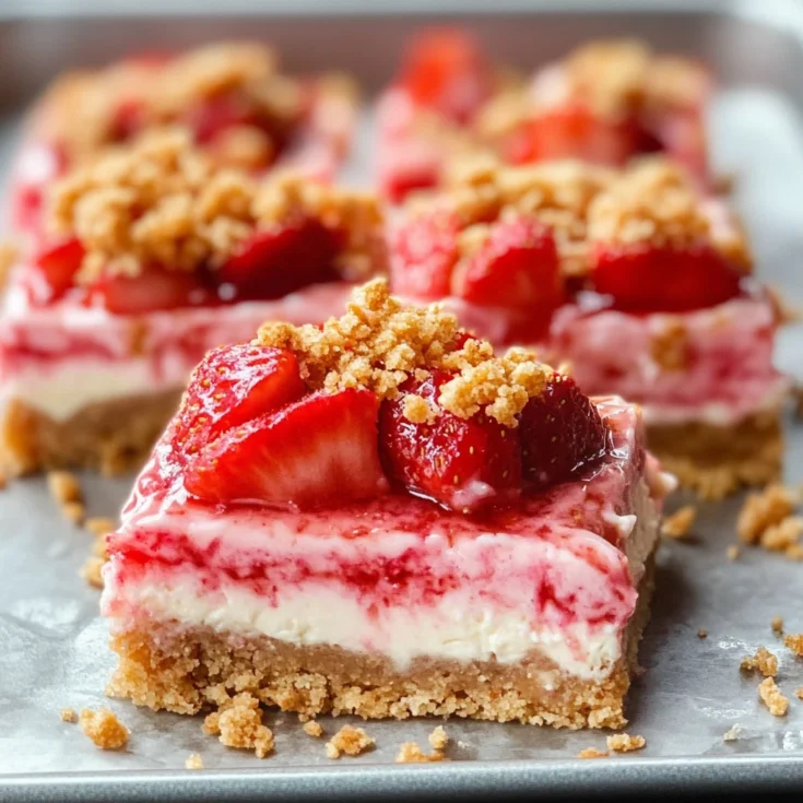 Strawberry Milk Crunch Cheesecake Squares