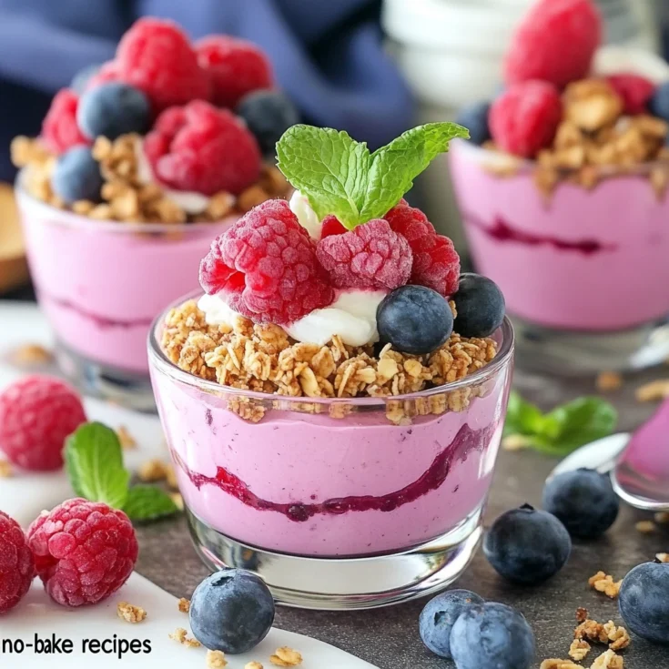 No-Bake Pink Berry Parfait Cups