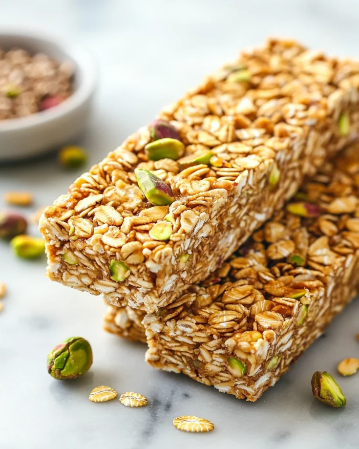 No-Bake Pistachio Honey Granola Bars