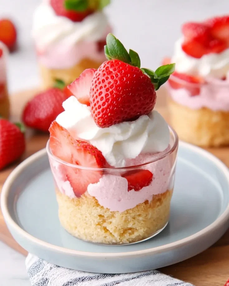 Pink Strawberry Shortcake Cups