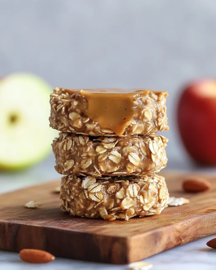 No-Bake Peanut Butter Apple Oat Stacks