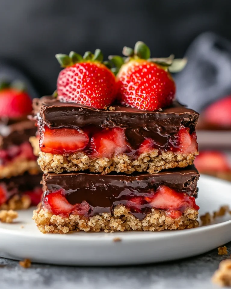 Chocolate Strawberry Ganache Crumb Bars