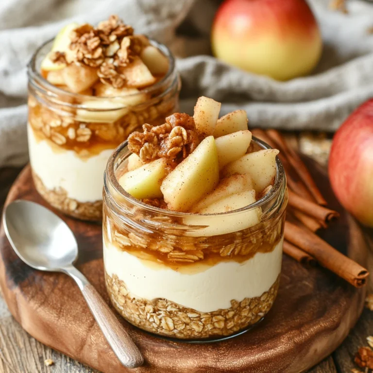No-Bake Cinnamon Apple Oat Cheesecake Jars