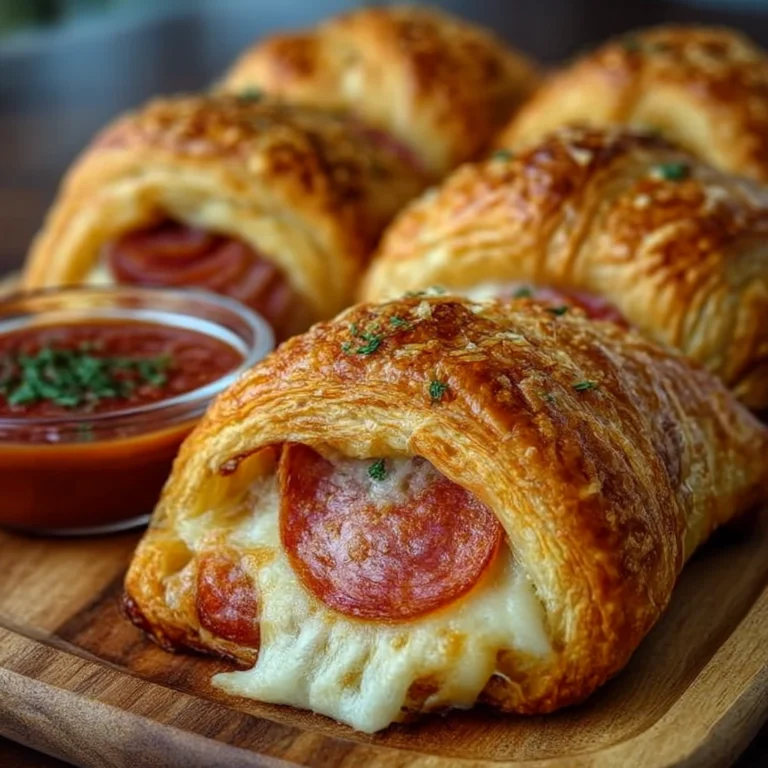 Mozzarella Pepperoni Stuffed Croissant Rolls