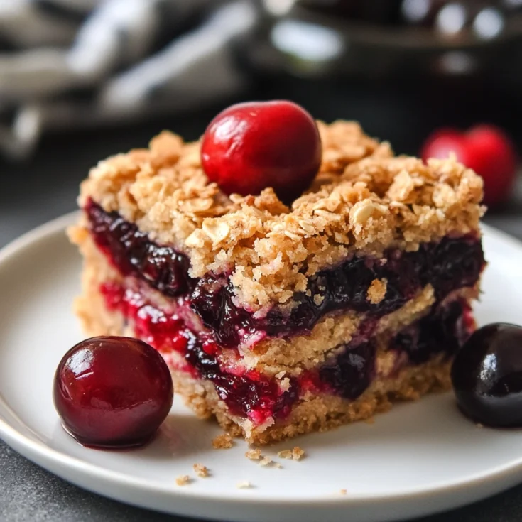 Vanilla Bean Cherry Crumble Squares